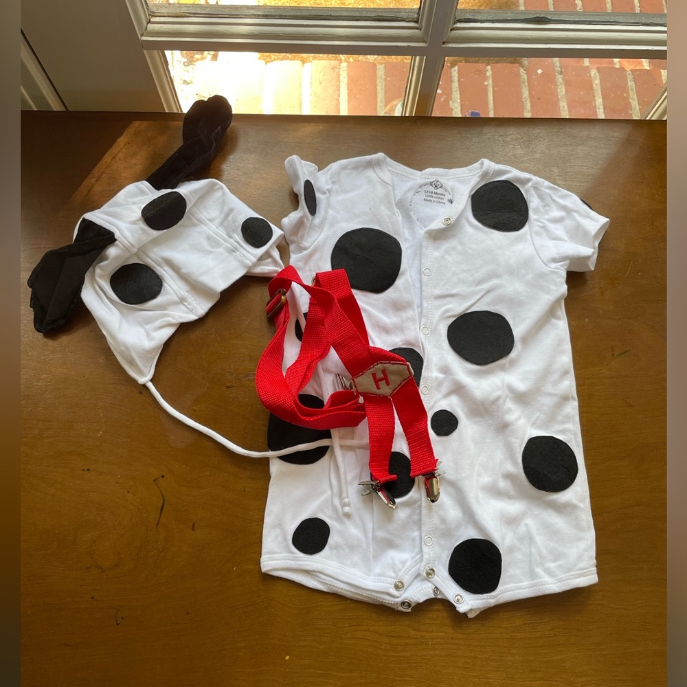 Costume Dalmatian and Firefighter Suspenders Set
